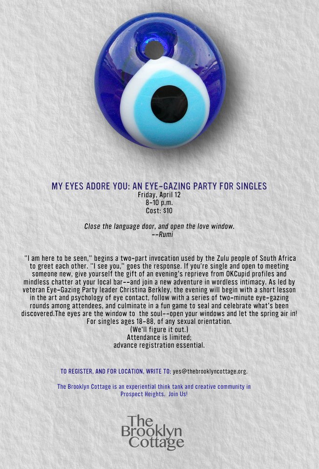 an eye-gazing party for singles